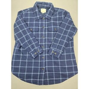 Tilley Navy Blue Plaid Wool Blend Button Flannel Shirt Jacket - XL